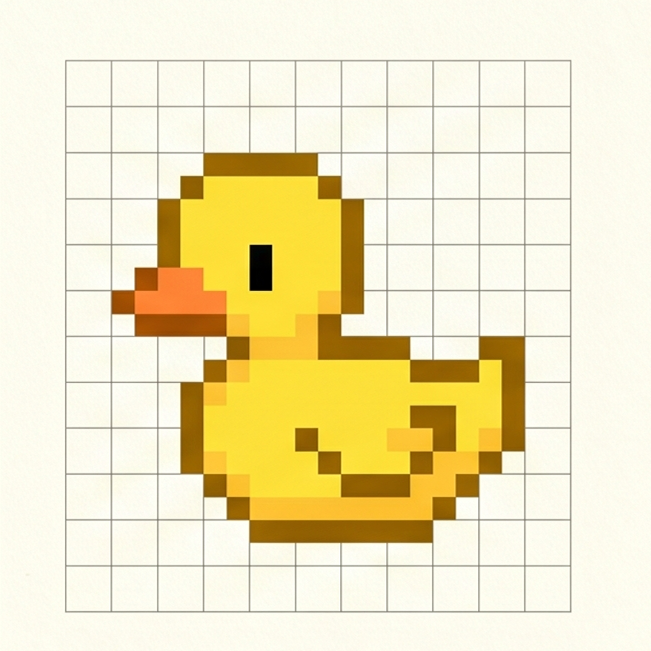 Modèle Pixel Art Canard