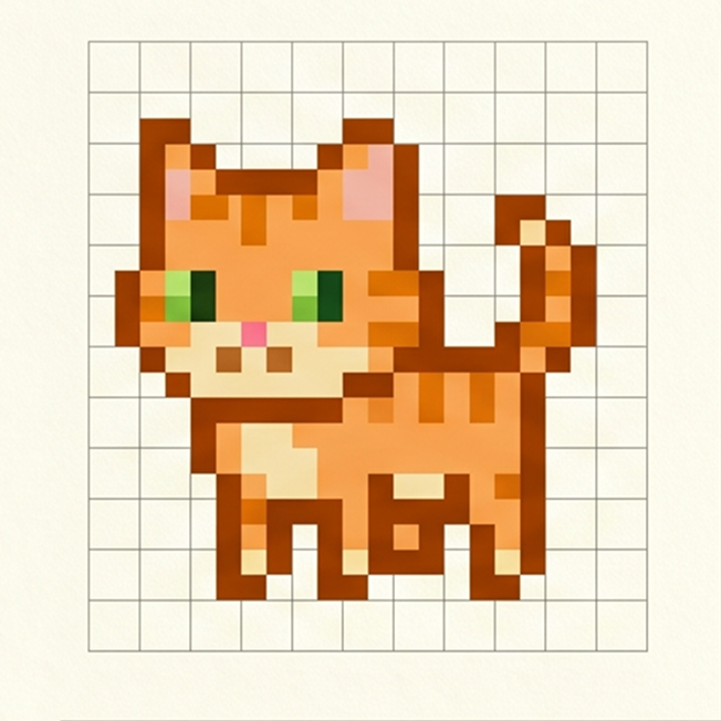 Modèle Pixel Art Chaton