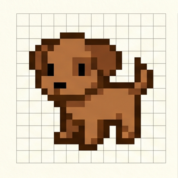 Modèle Pixel Art Chiot