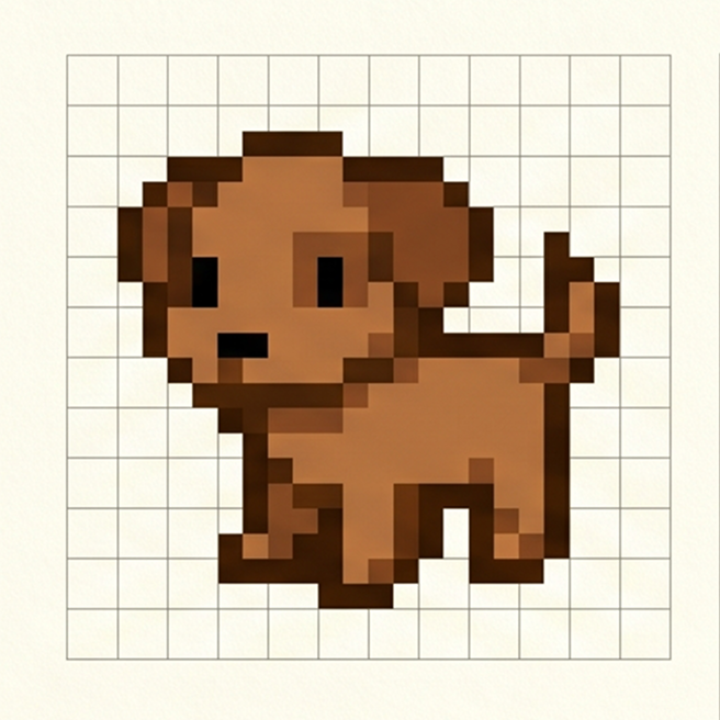 Modèle Pixel Art Chiot