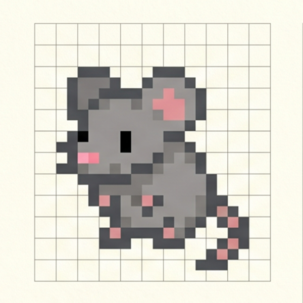 Modèle Pixel Art Souris