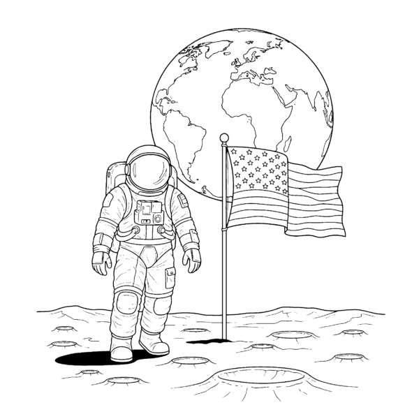 Astronaute sur la lune