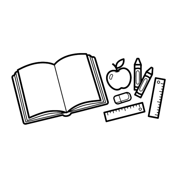 Cahier et crayons d&rsquo;école