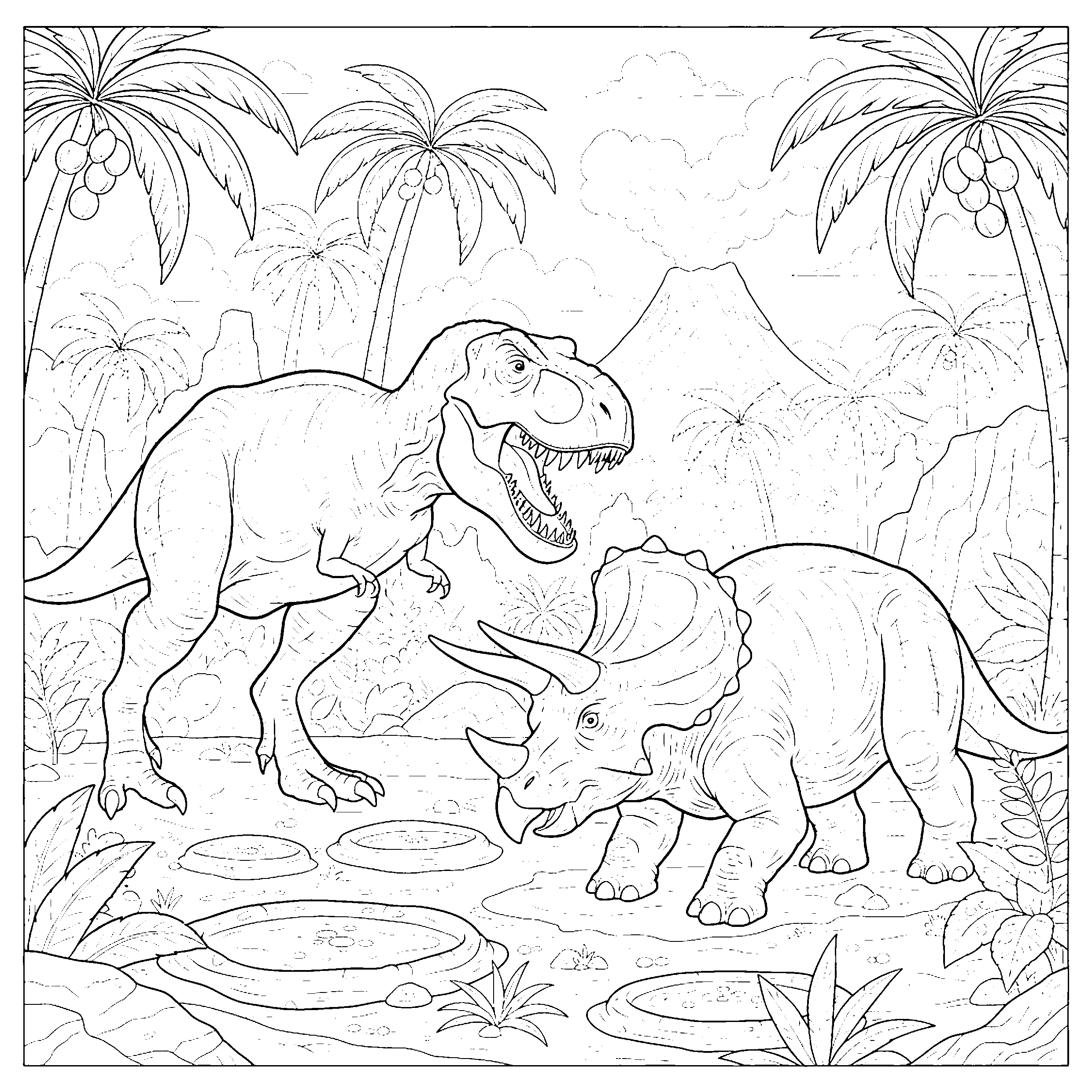 Combat de dinosaures