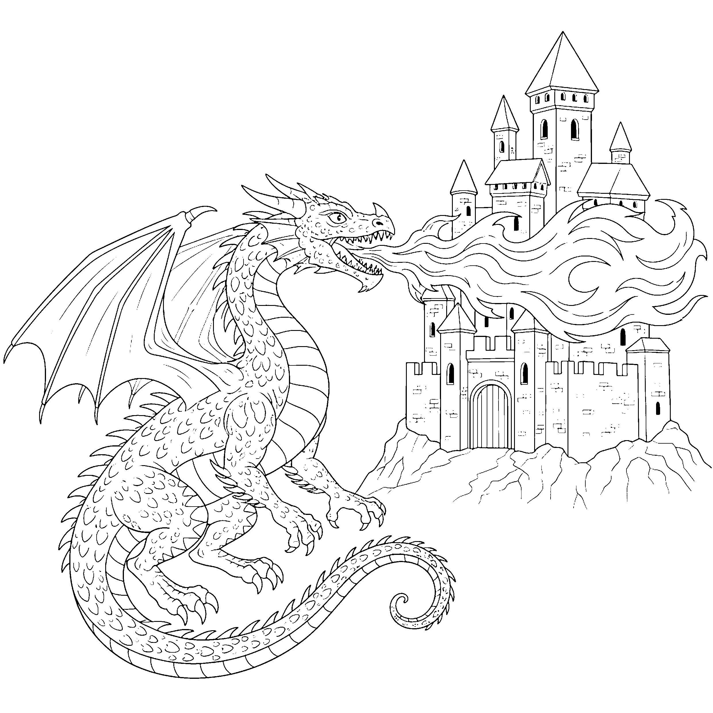 Dragon et château