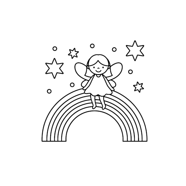 Fée sur arc-en-ciel