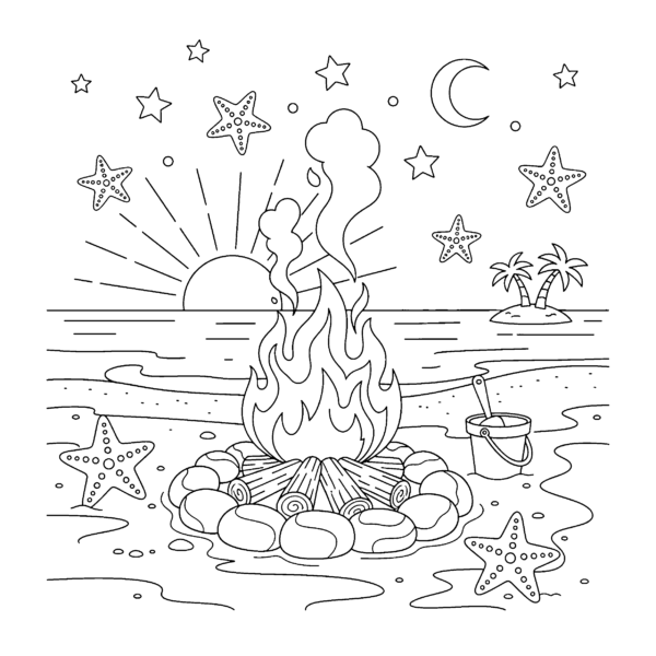 Feu de camp plage
