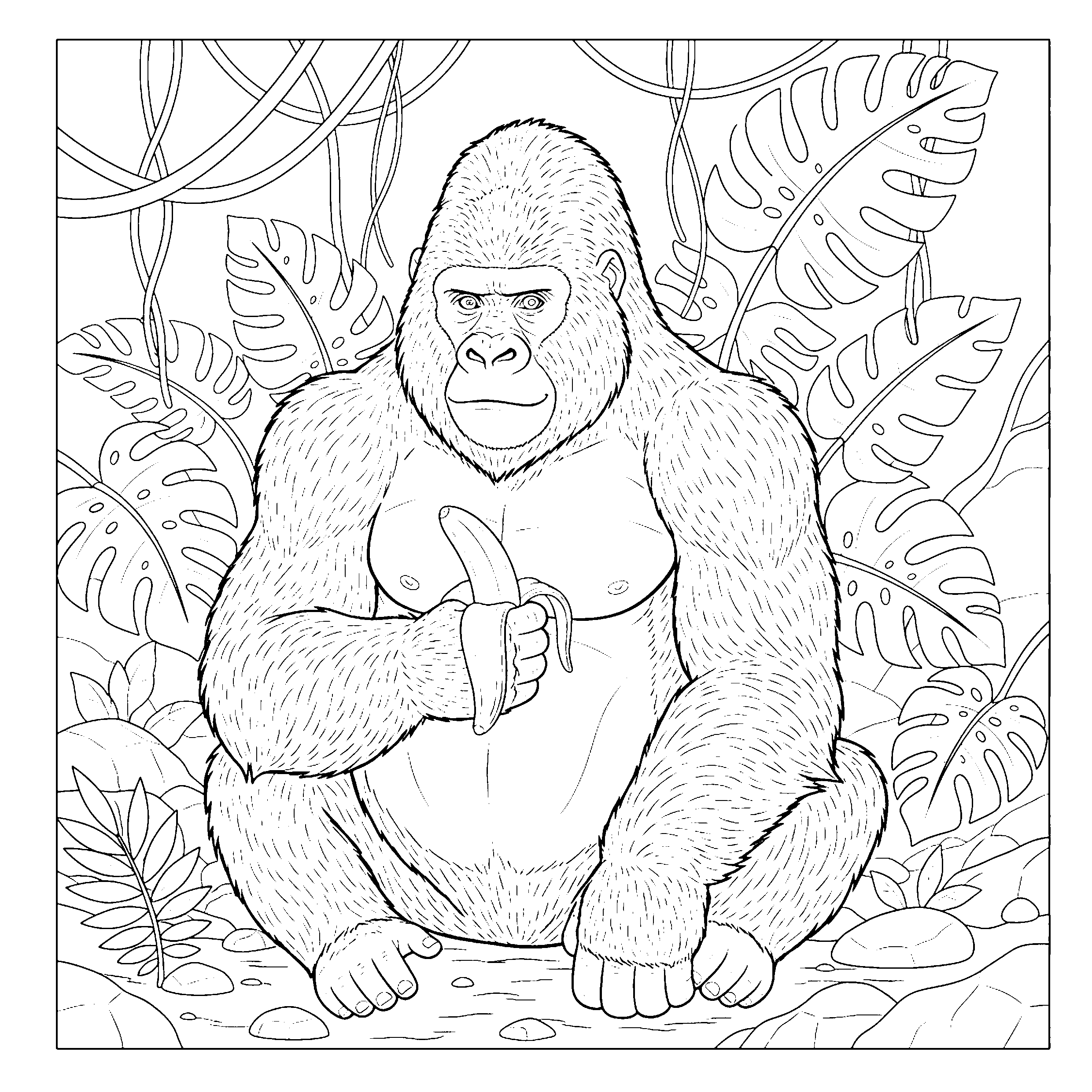 Gorille dans la jungle