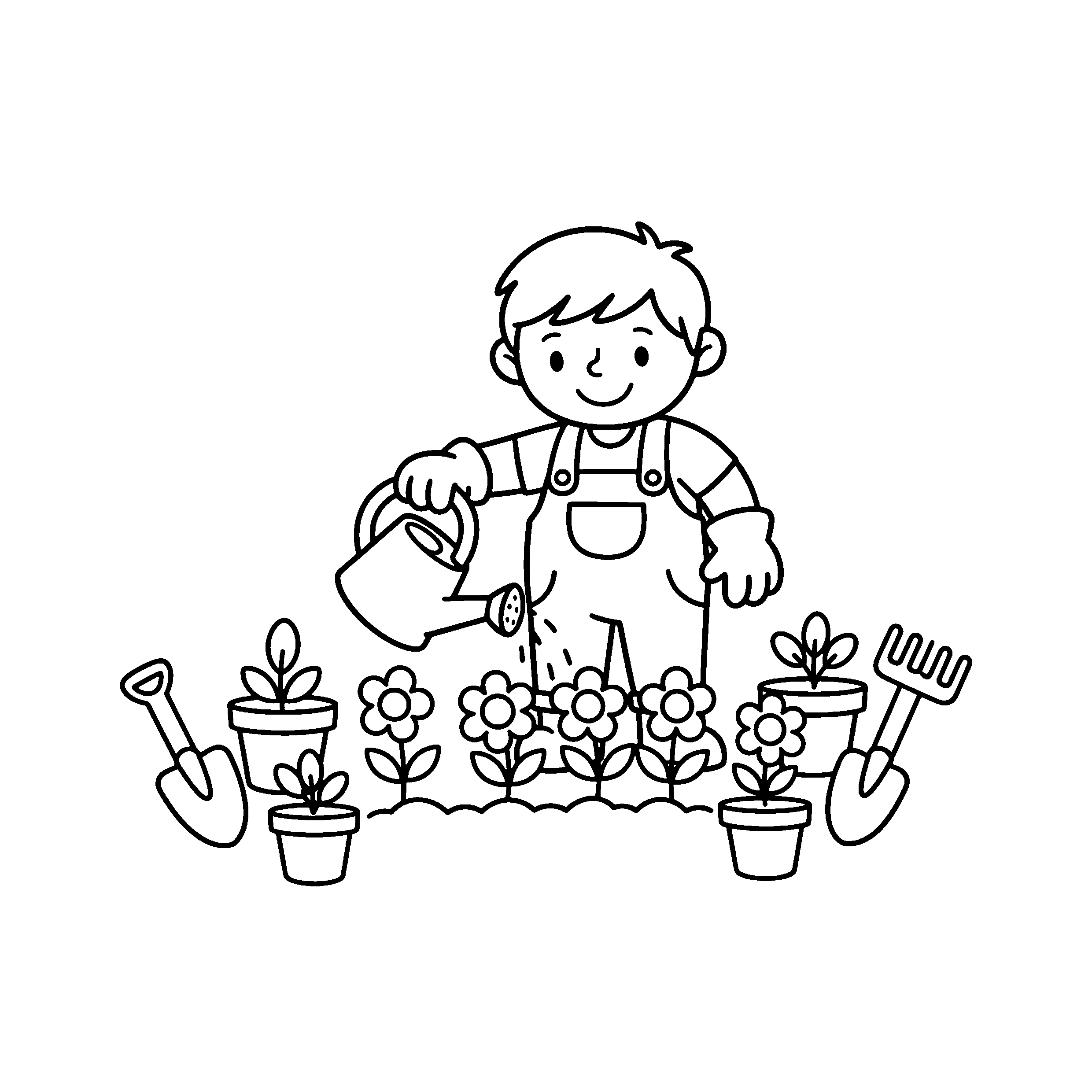 Jardinier et plantes