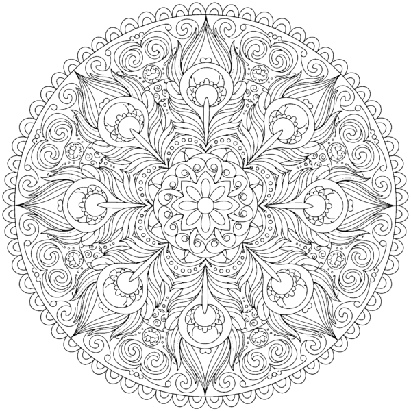 Mandala plumes de paon