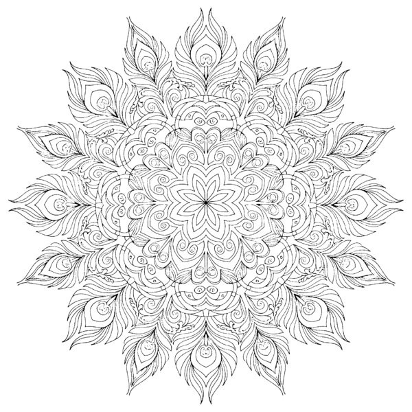 Mandala plumes spirales