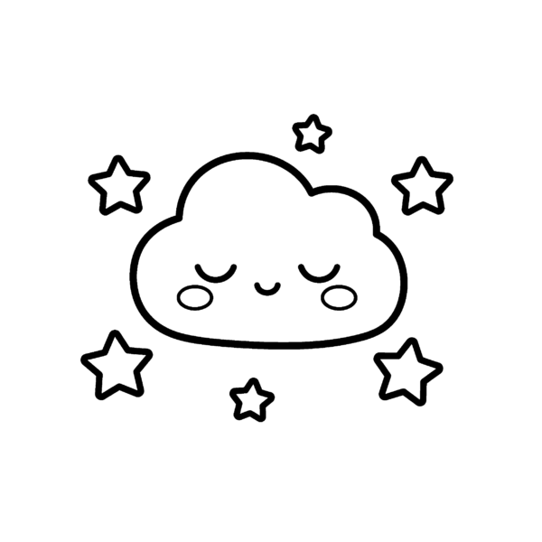 Nuage endormi kawaii