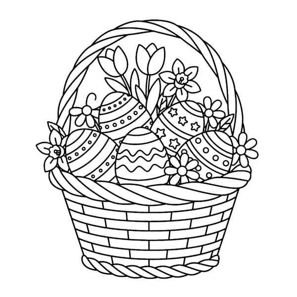 Panier d&rsquo;œufs fleuri