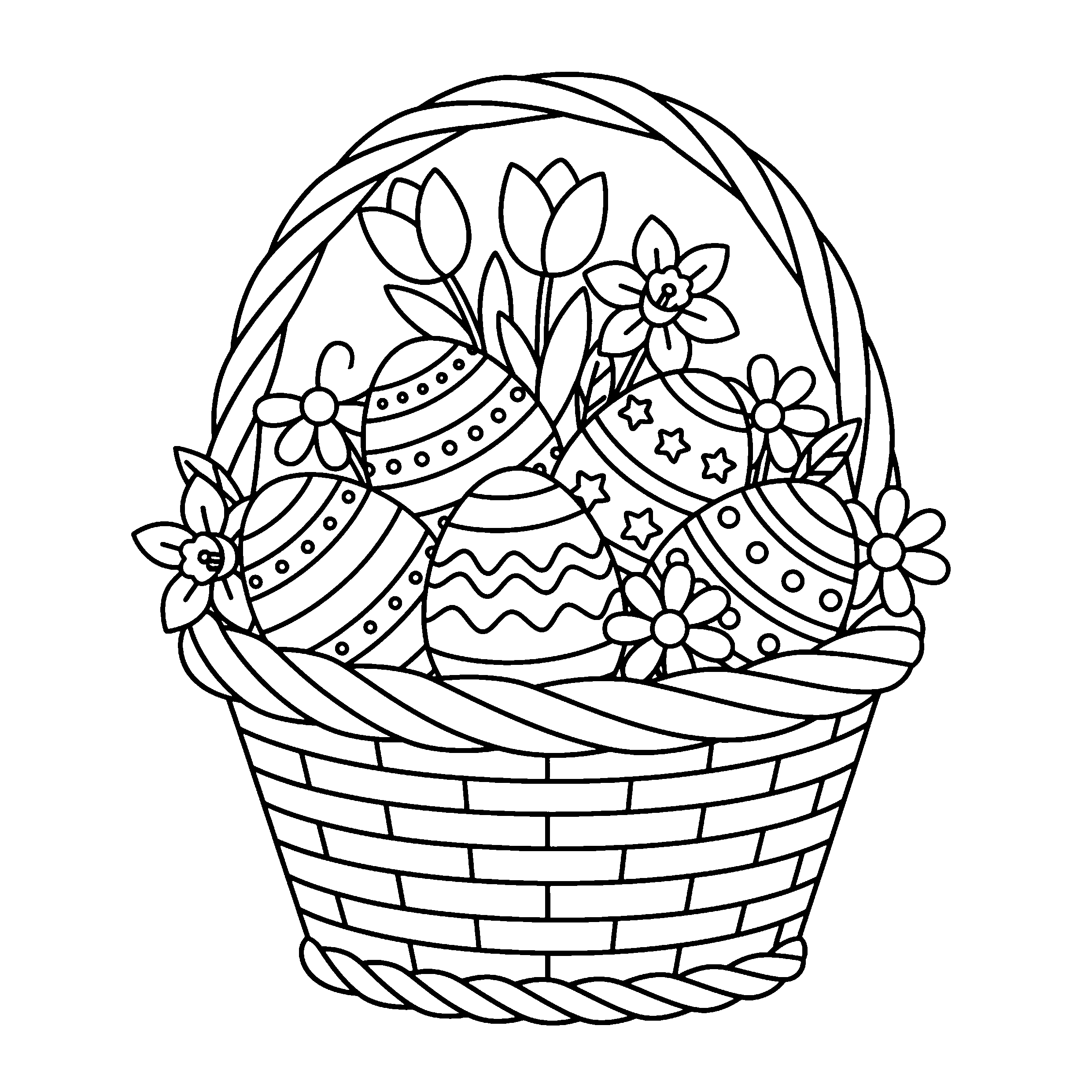 Panier d&rsquo;œufs fleuri