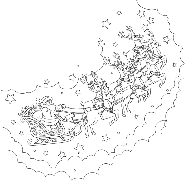 Père Noël en traîneau