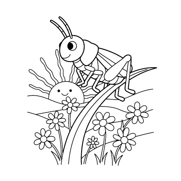 Sauterelle dans l&rsquo;herbe