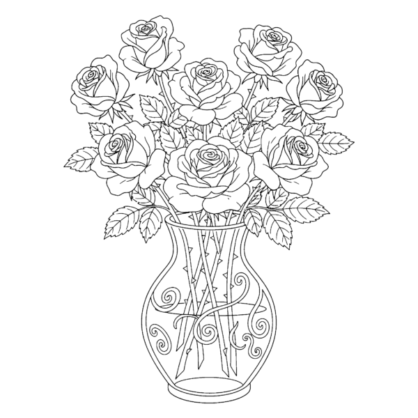 Vase de roses